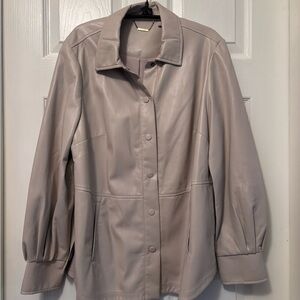 Chico's Light Gray Leather Jacket
